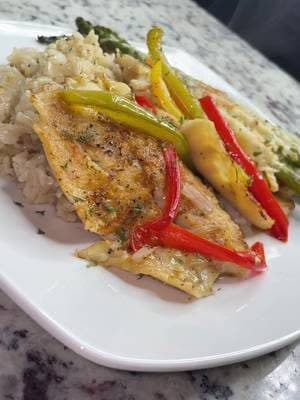 Baked Tilapia with Parmesan Asparagus