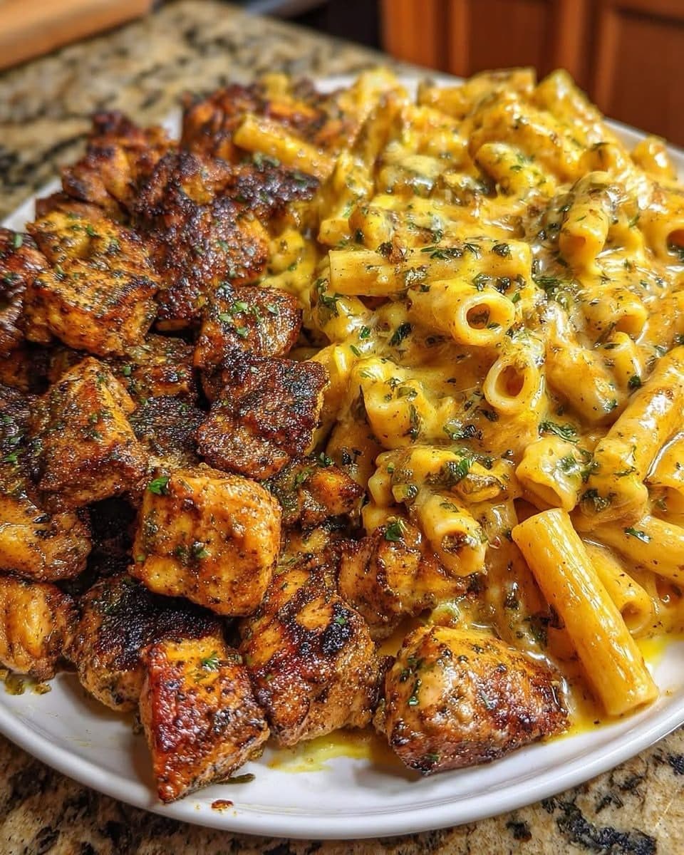Cheesy Garlic Cajun Chicken Penne with Velveeta Cream Sauce