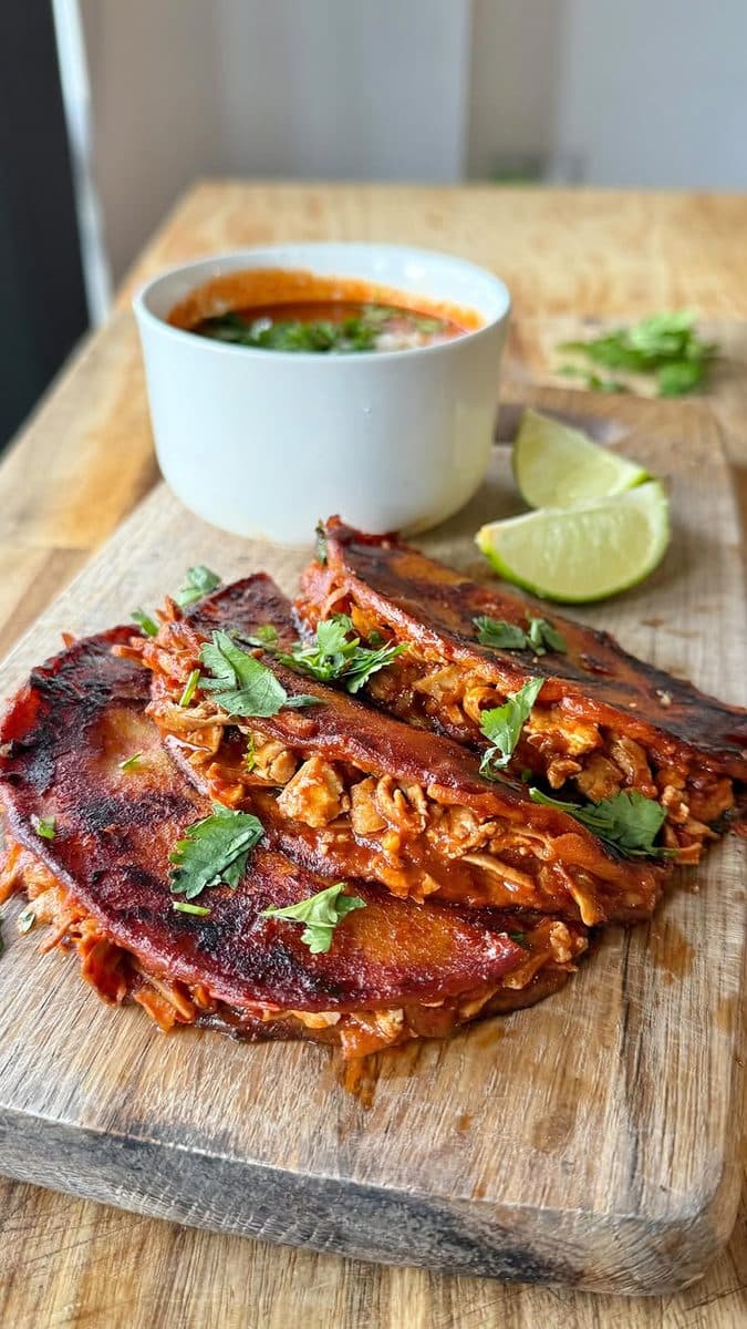 Shredded Tofu Birria Tacos