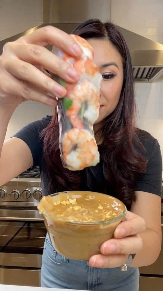 Vietnamese Shrimp Spring Rolls with Peanut Sauce